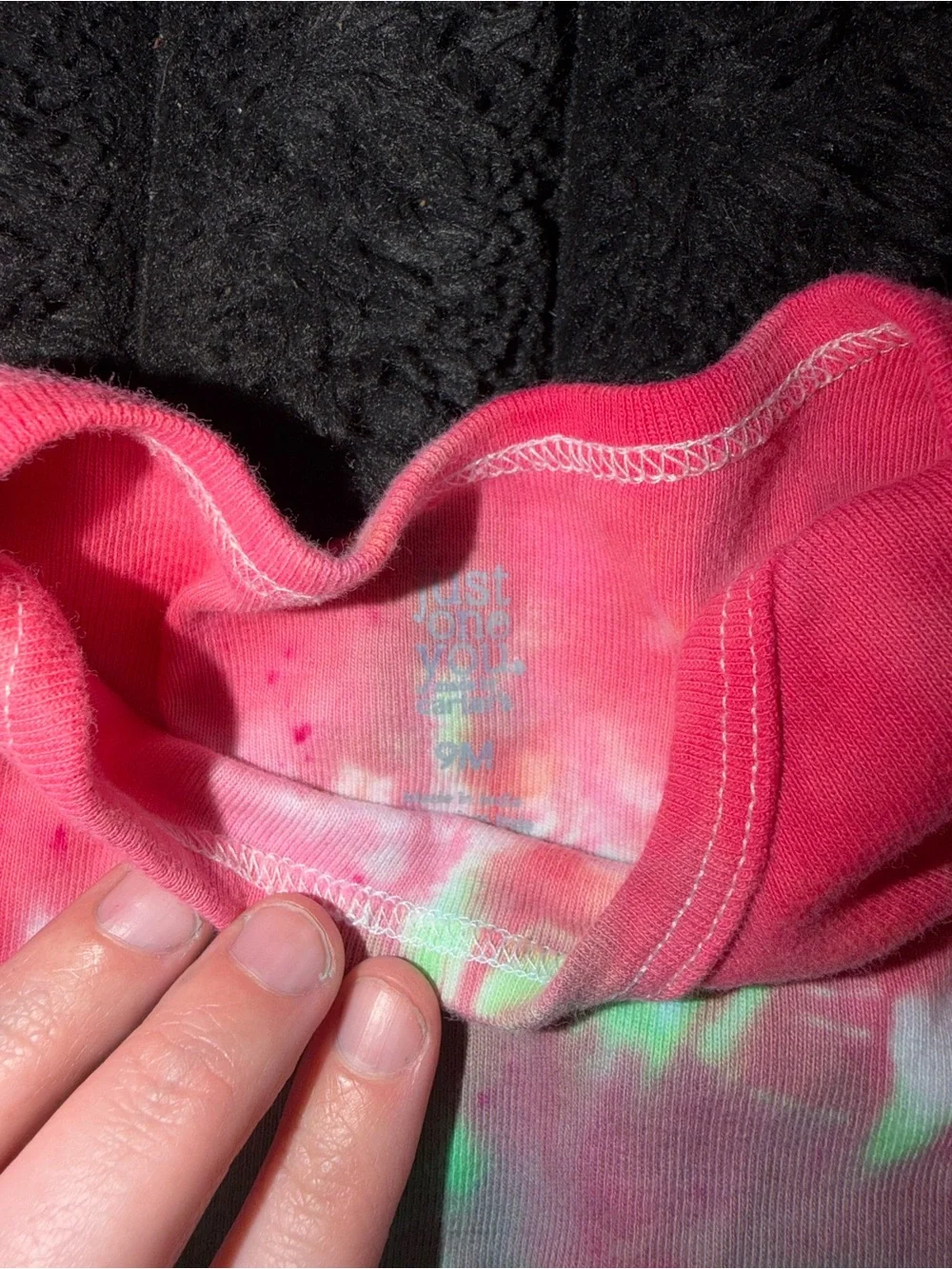 Tie-Dye Short Sleeve Baby One-Piece in Pink, Green & Blue